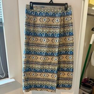 Southwestern Denim Maxi Skirt
